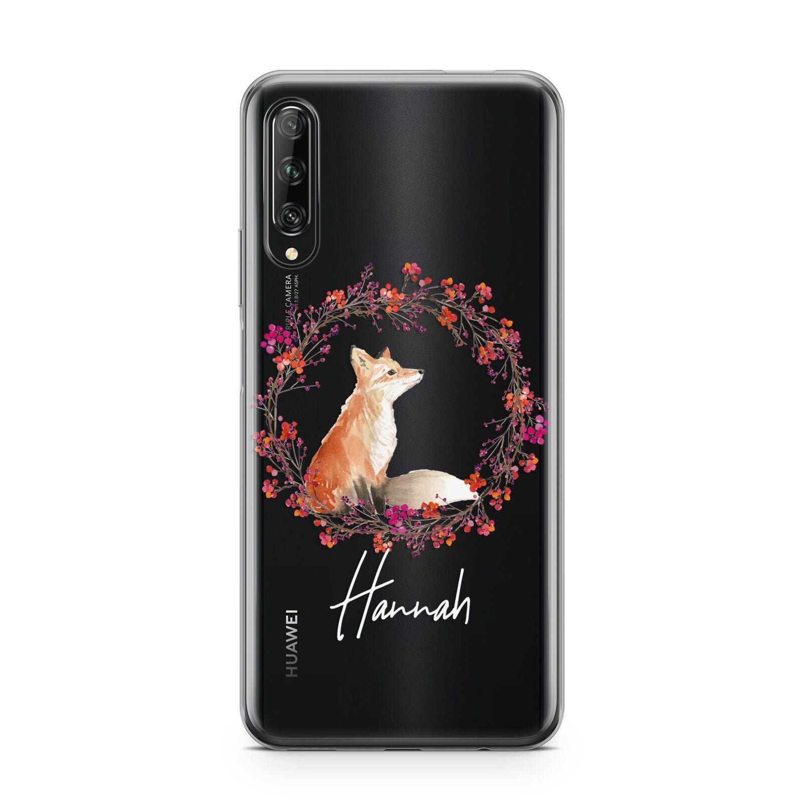 Personalised Fox Christmas Wreath Huawei P Smart Pro 2019