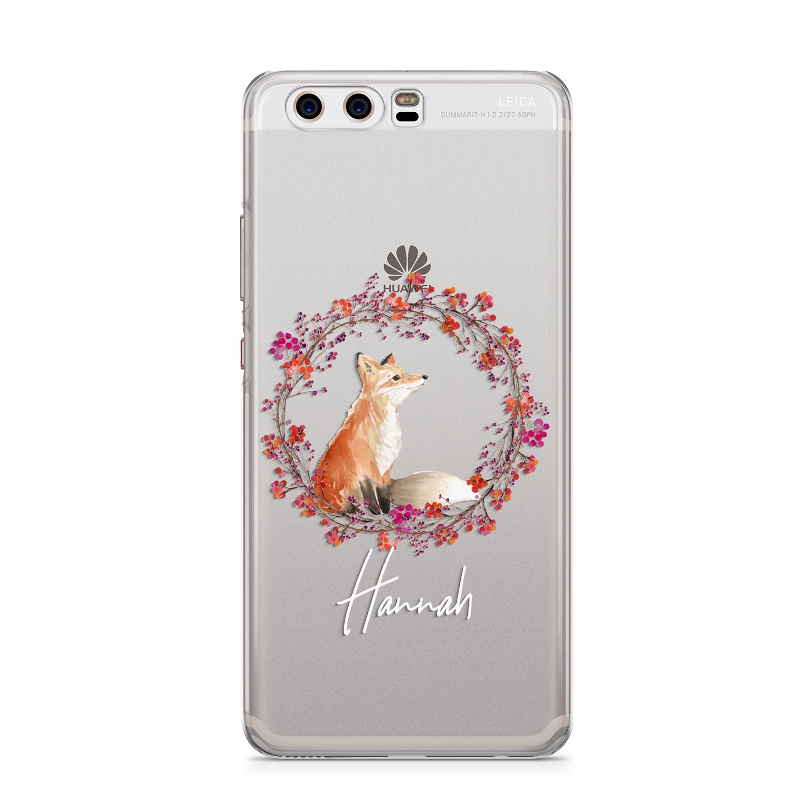 Personalised Fox Christmas Wreath Huawei P10 Phone Case