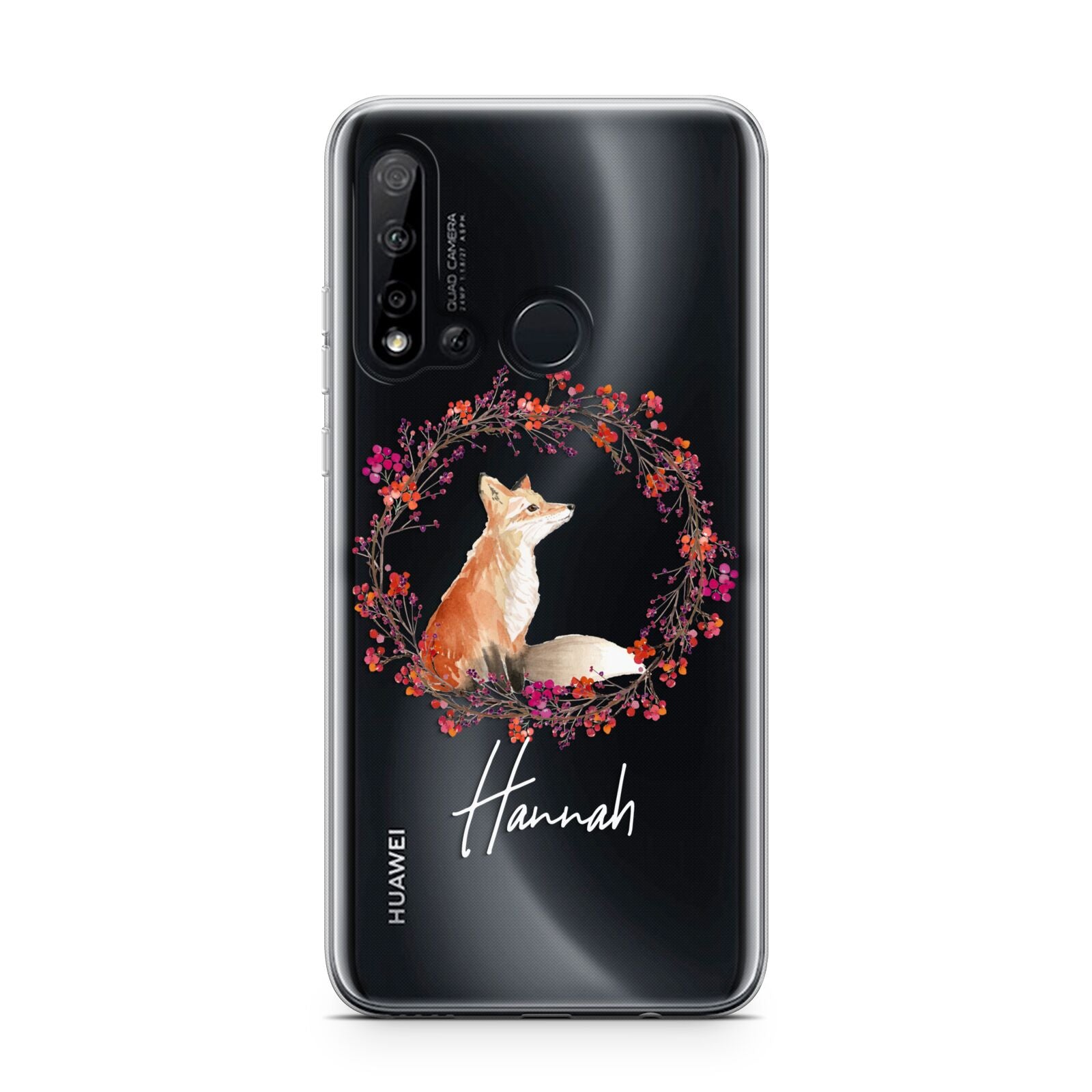 Personalised Fox Christmas Wreath Huawei P20 Lite 5G Phone Case