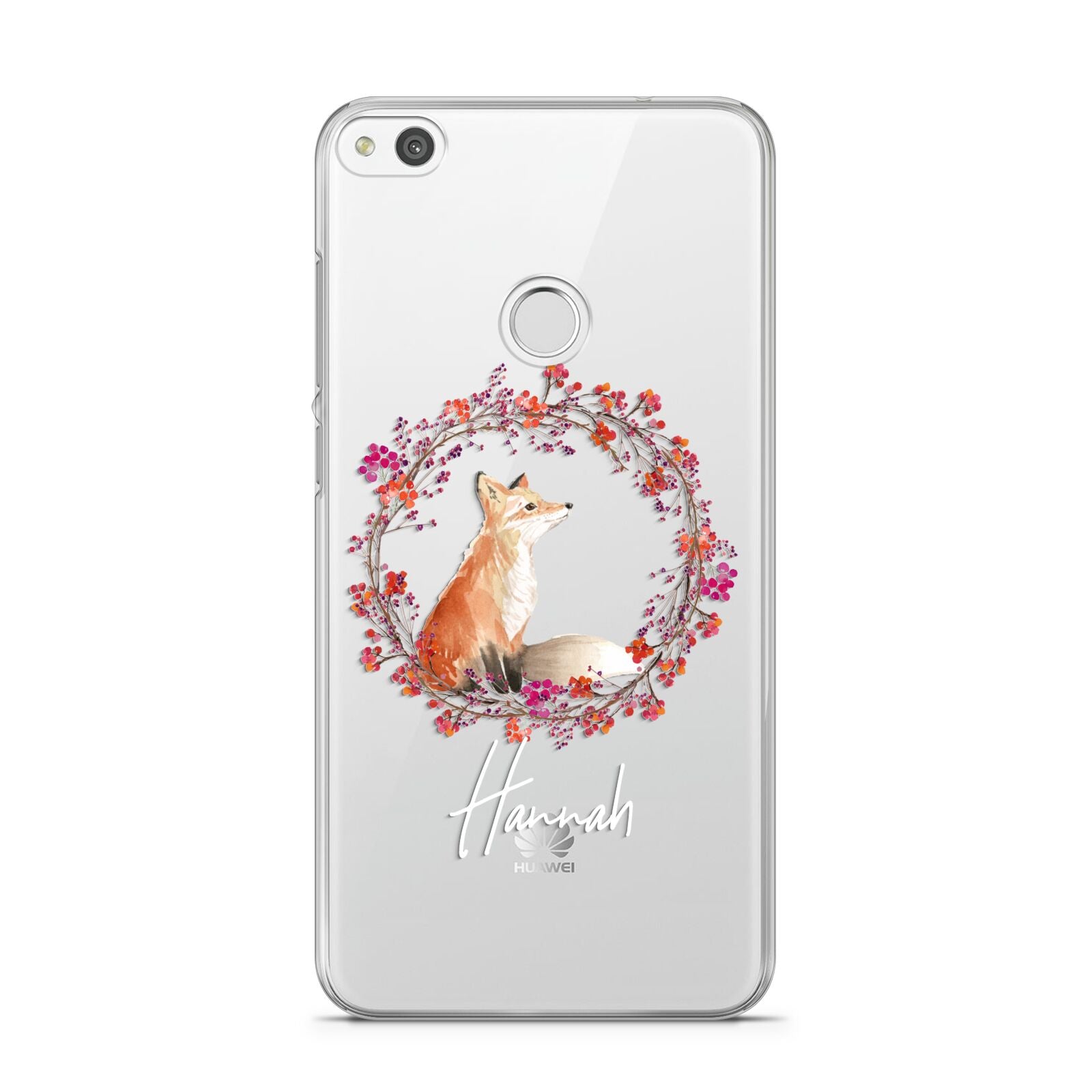 Personalised Fox Christmas Wreath Huawei P8 Lite Case