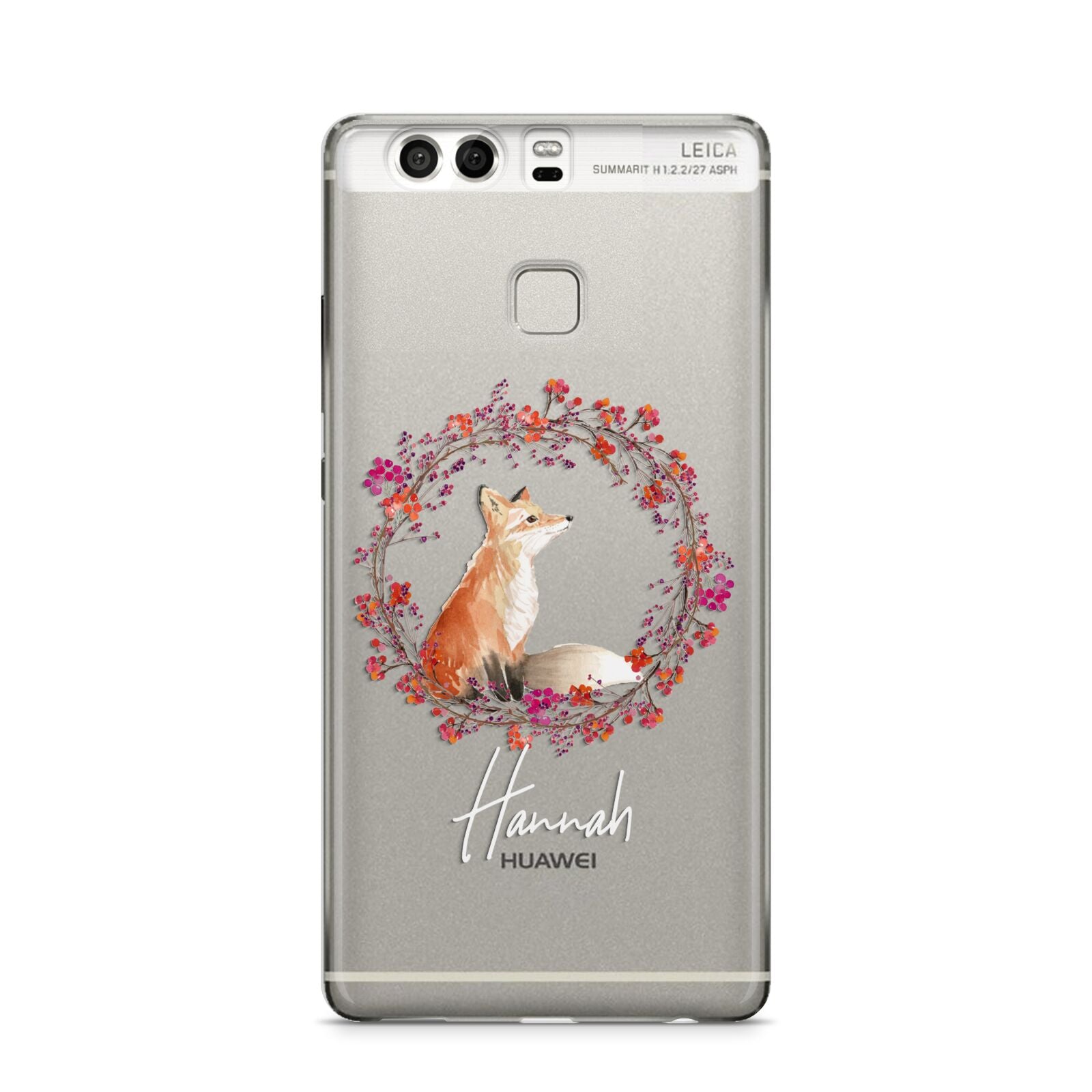 Personalised Fox Christmas Wreath Huawei P9 Case