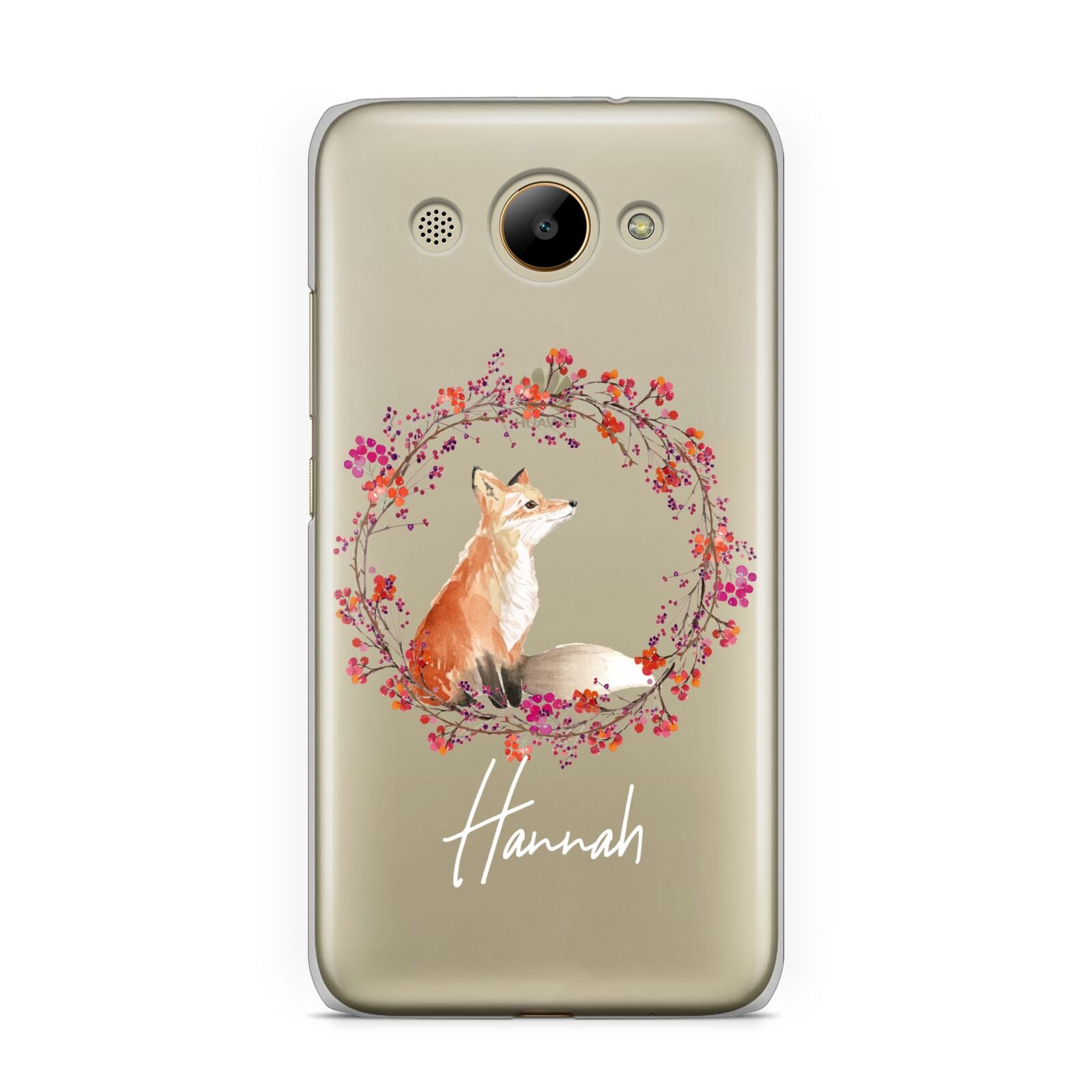 Personalised Fox Christmas Wreath Huawei Y3 2017