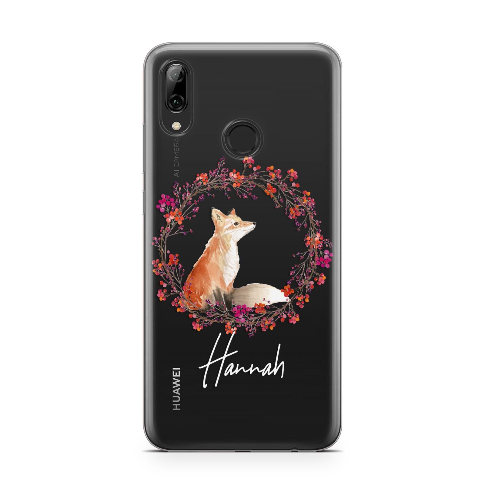 Personalised Fox Christmas Wreath Huawei Y7 2019