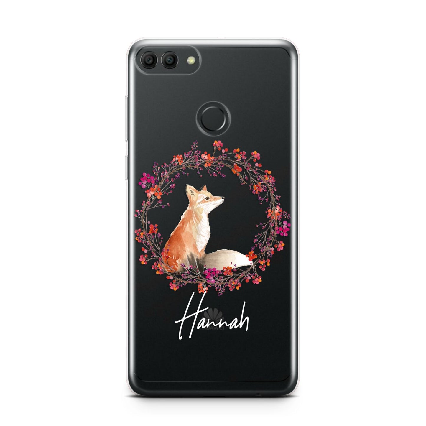 Personalised Fox Christmas Wreath Huawei Y9 2018