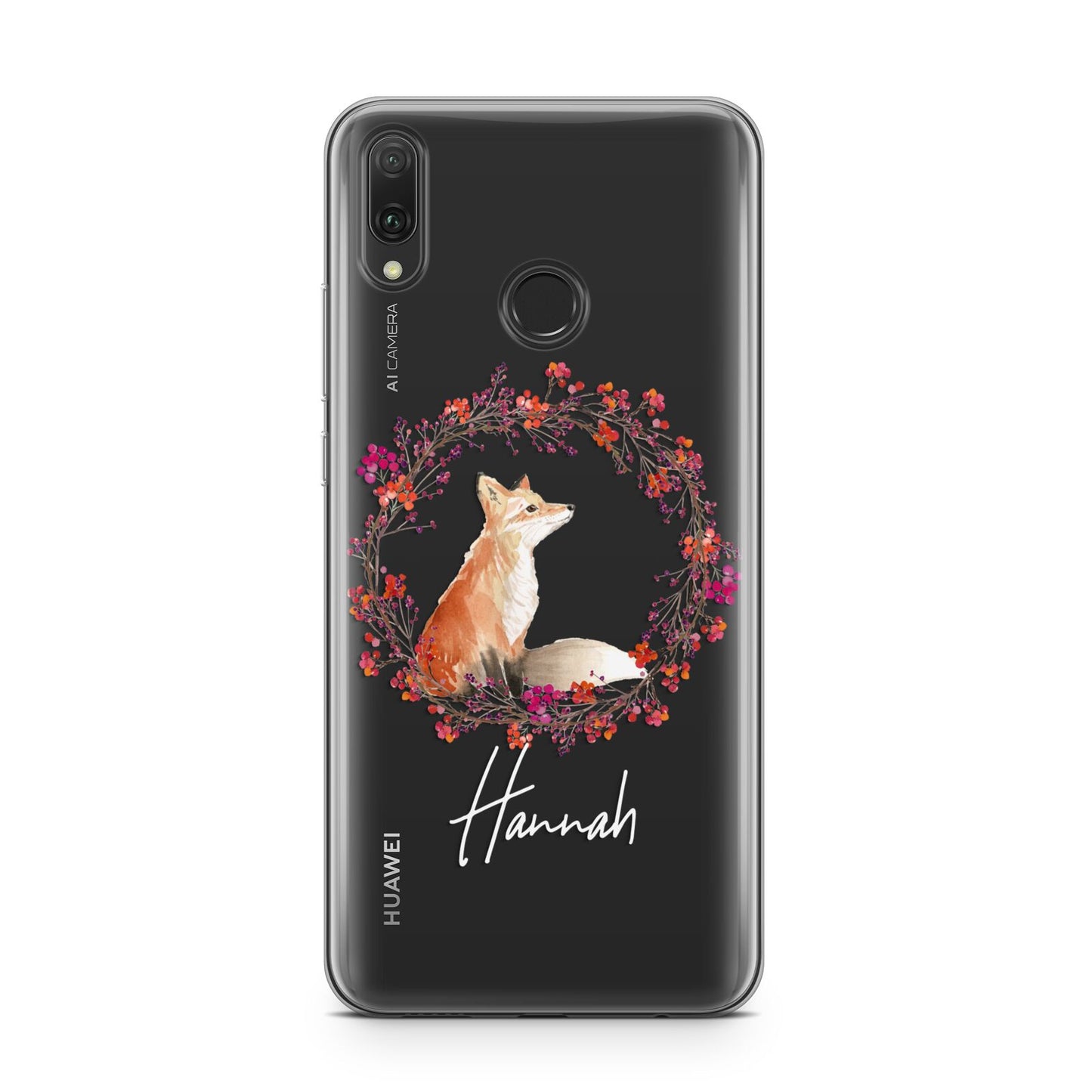 Personalised Fox Christmas Wreath Huawei Y9 2019