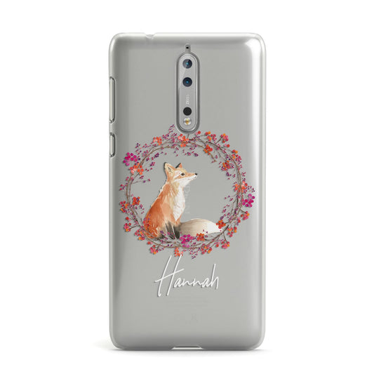 Personalised Fox Christmas Wreath Nokia Case