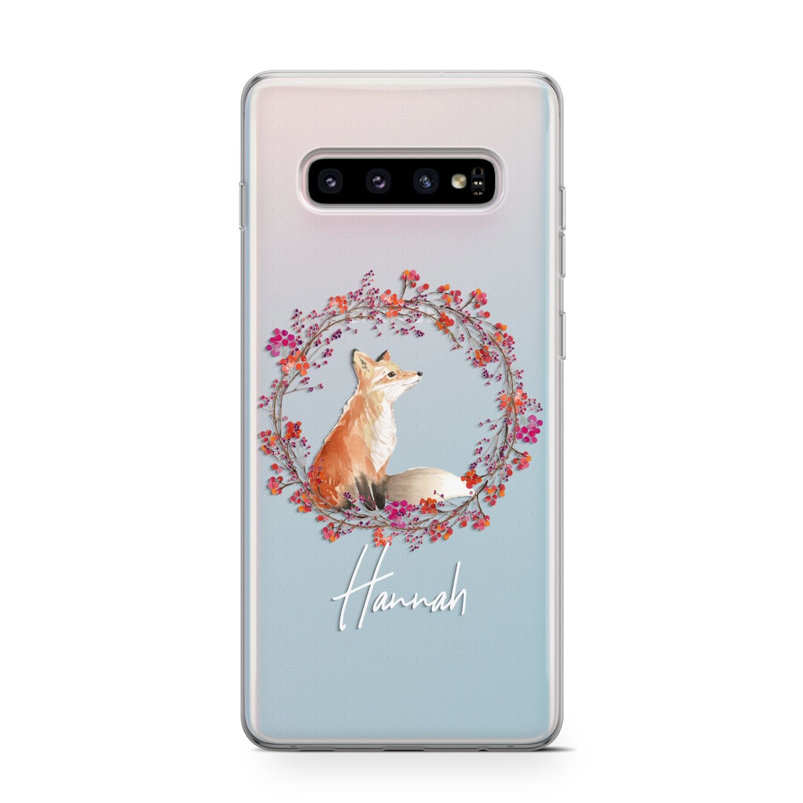 Personalised Fox Christmas Wreath Protective Samsung Galaxy Case