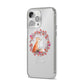 Personalised Fox Christmas Wreath iPhone 14 Pro Max Clear Tough Case Silver Angled Image