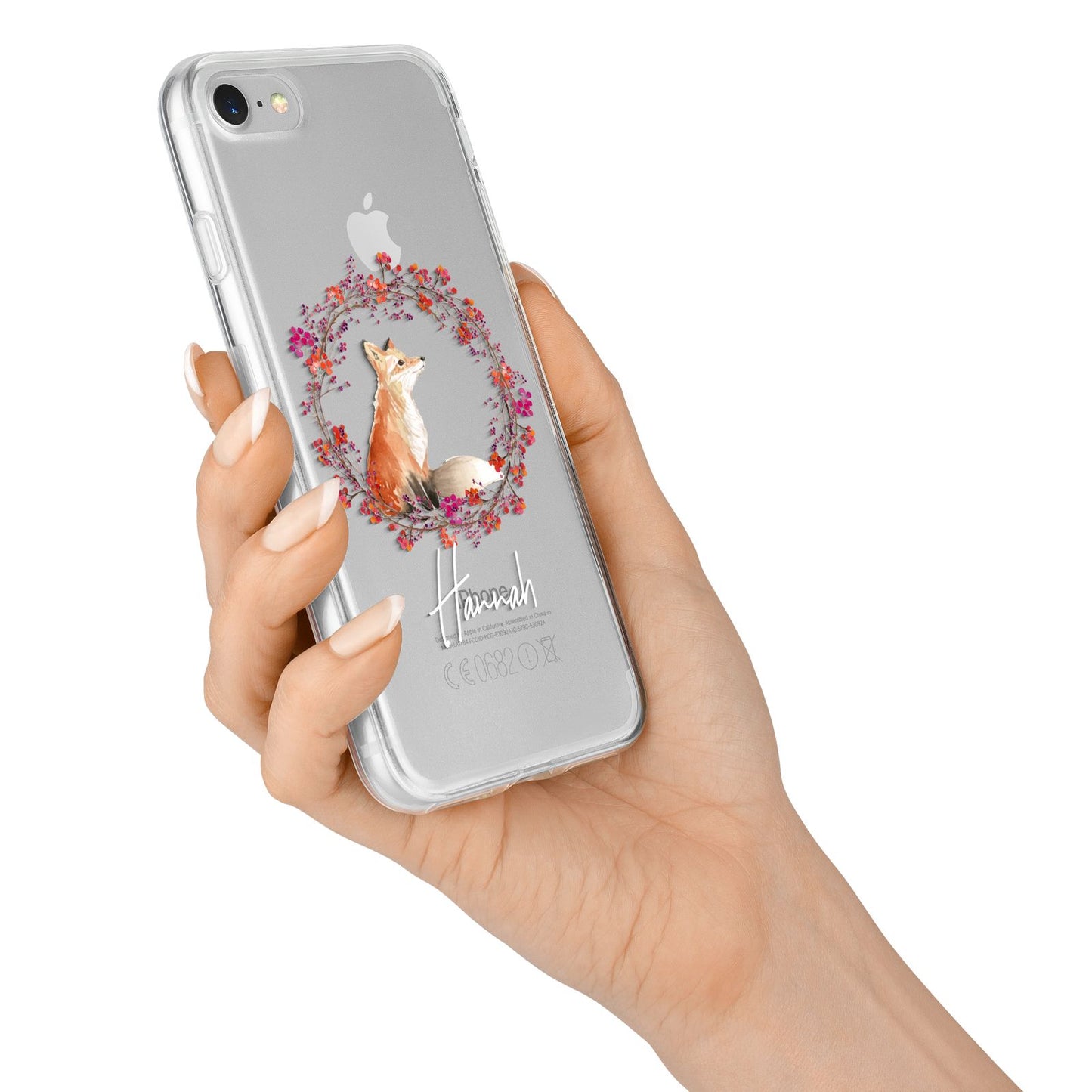 Personalised Fox Christmas Wreath iPhone 7 Bumper Case on Silver iPhone Alternative Image