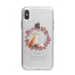 Personalised Fox Christmas Wreath iPhone X Bumper Case on Silver iPhone Alternative Image 1