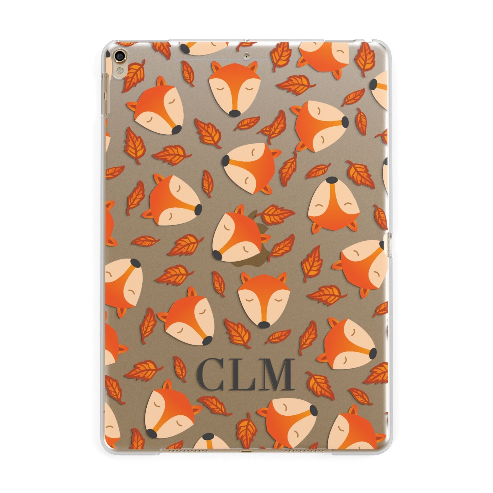 Personalised Fox Initials Apple iPad Gold Case