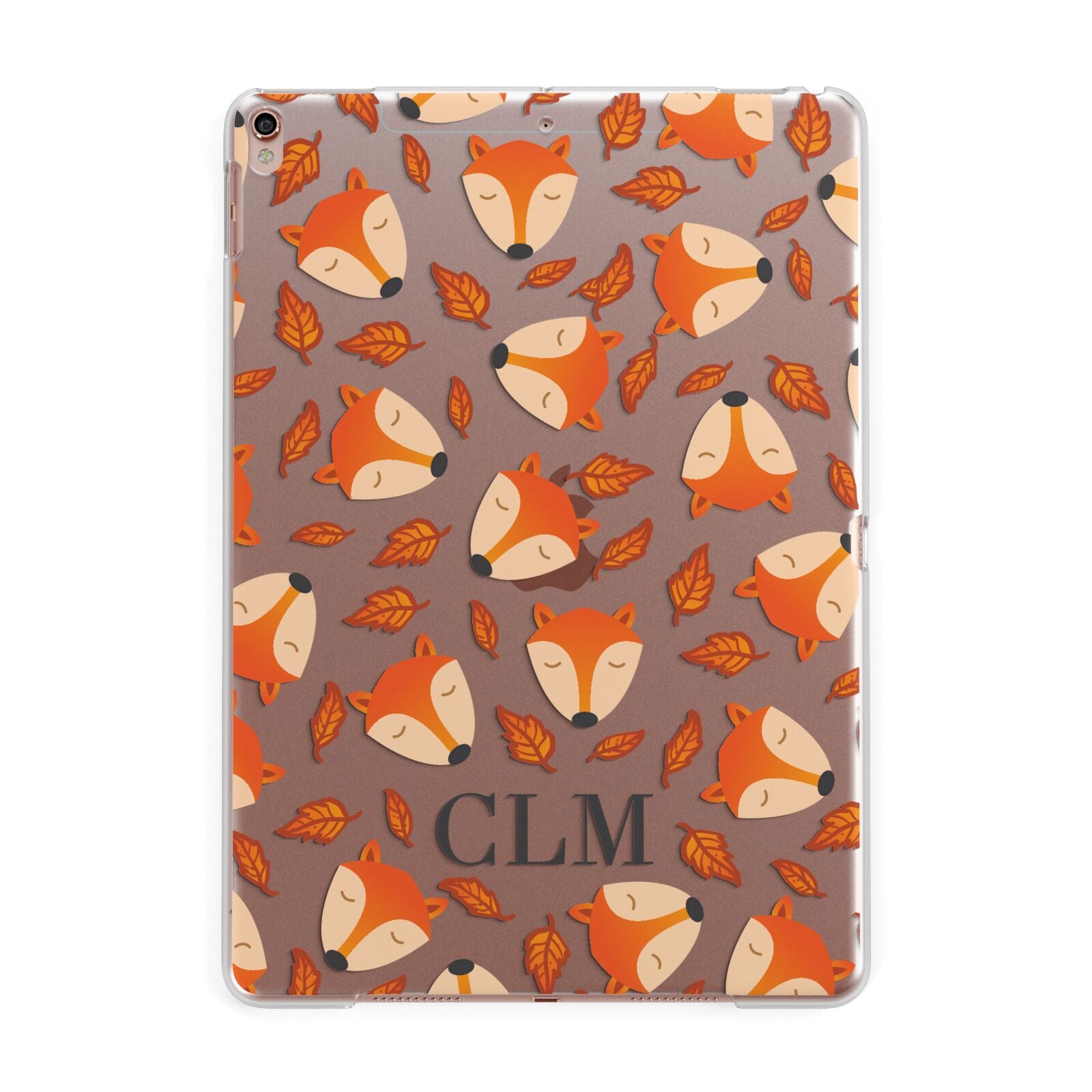 Personalised Fox Initials Apple iPad Rose Gold Case