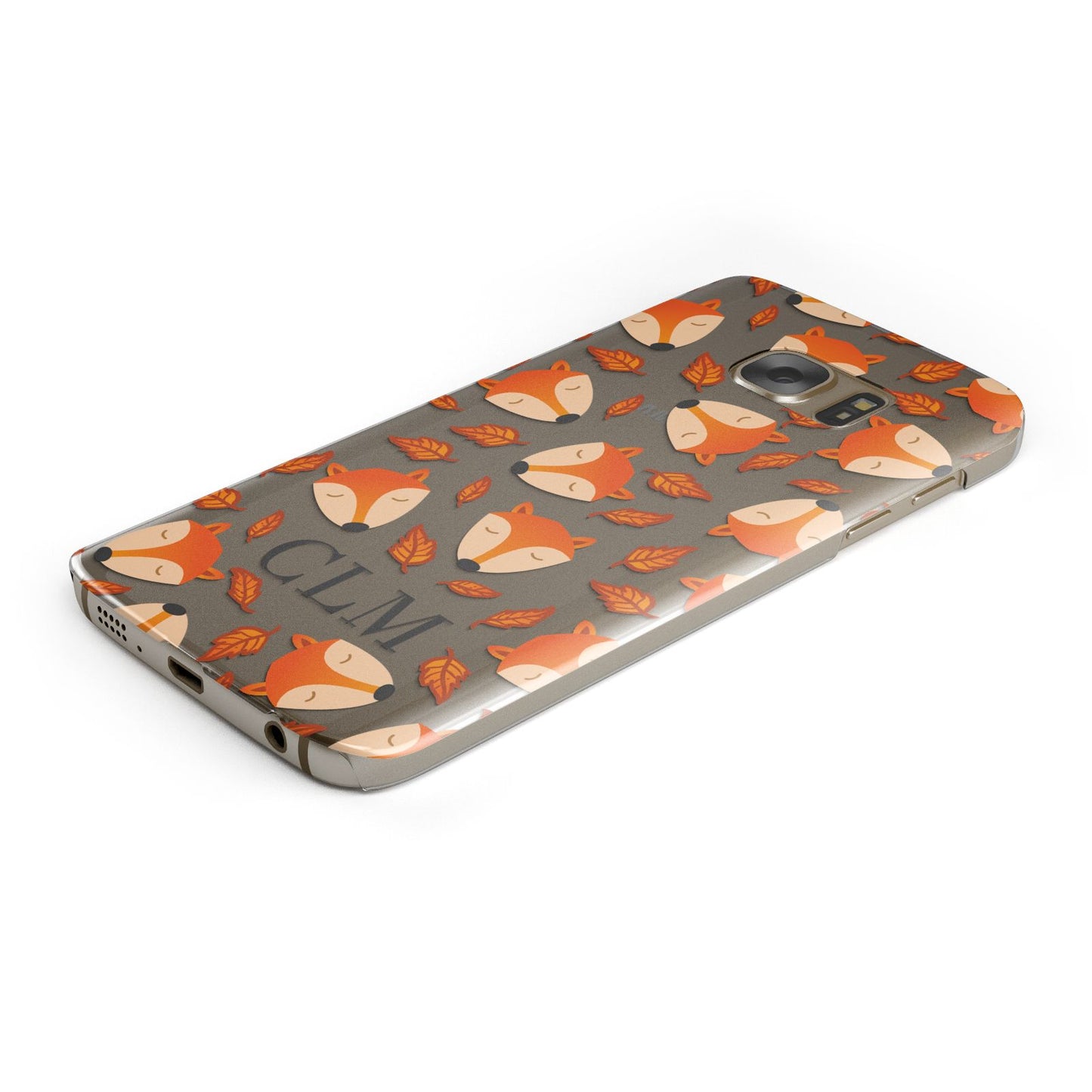 Personalised Fox Initials Samsung Galaxy Case Bottom Cutout