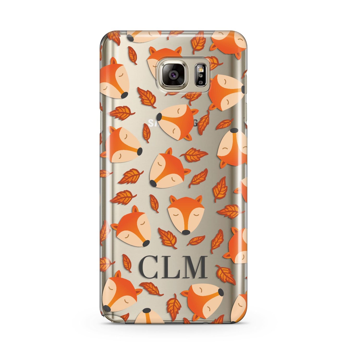 Personalised Fox Initials Samsung Galaxy Note 5 Case