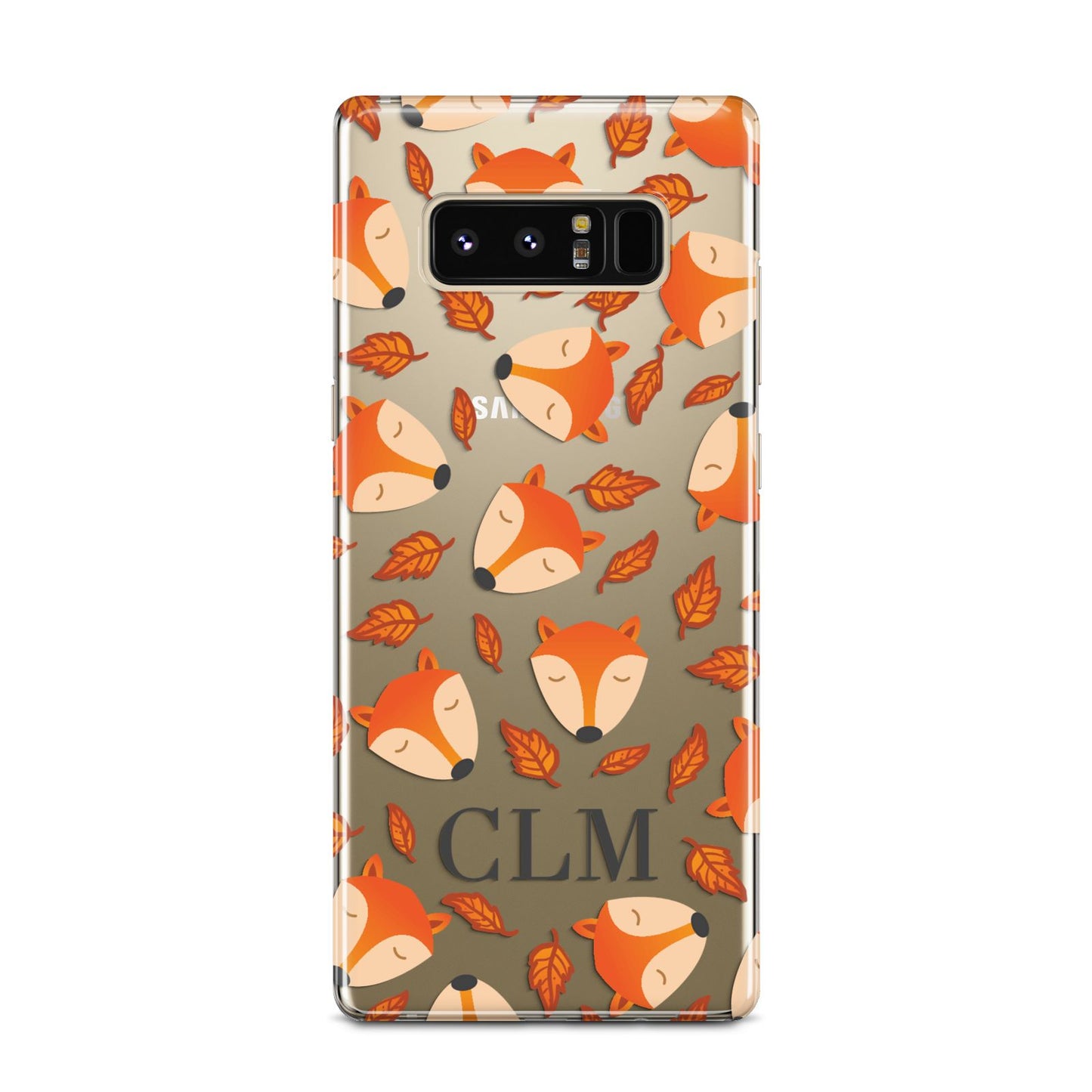 Personalised Fox Initials Samsung Galaxy Note 8 Case