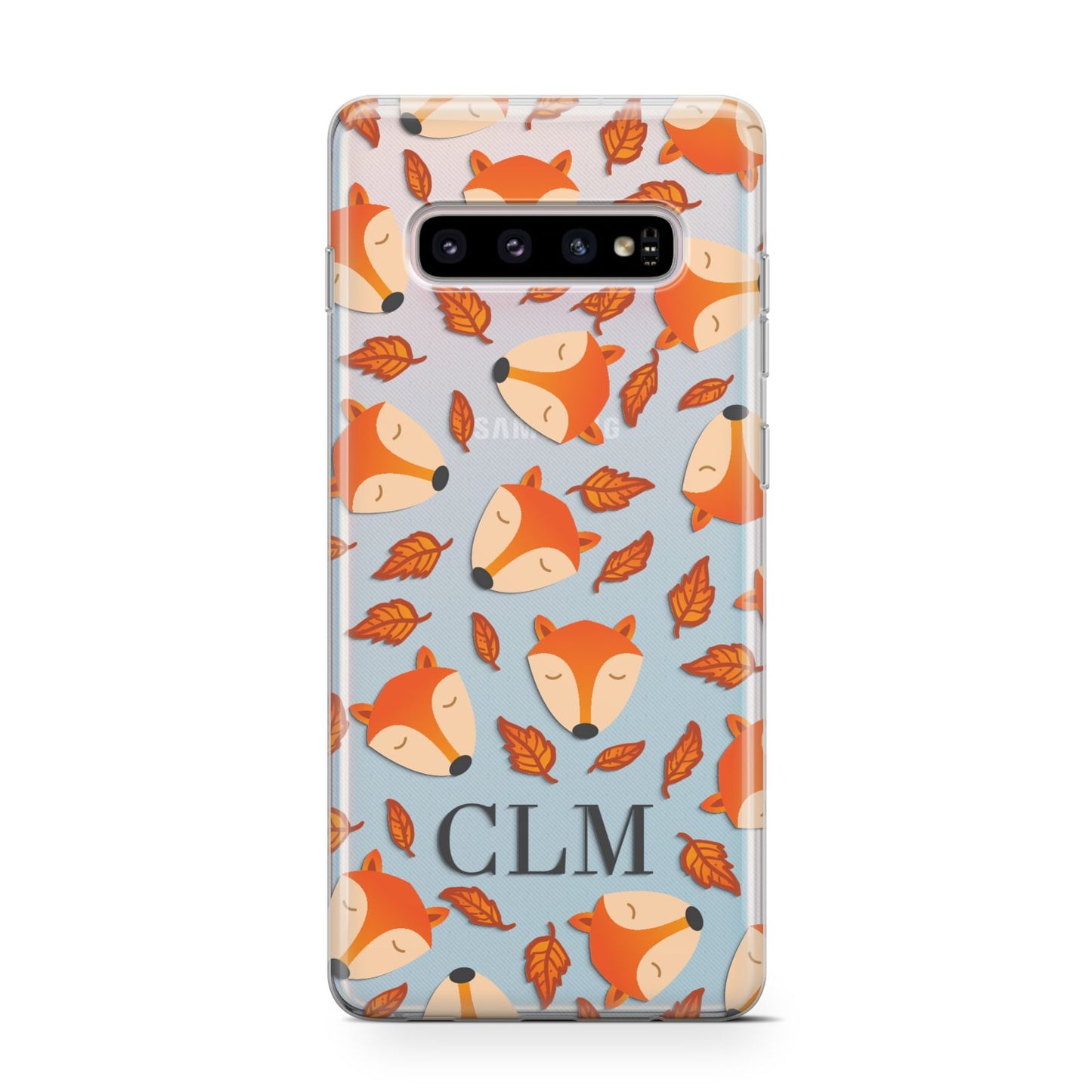 Personalised Fox Initials Samsung Galaxy S10 Case