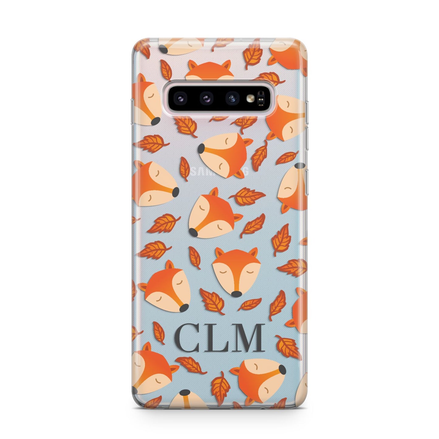 Personalised Fox Initials Samsung Galaxy S10 Plus Case