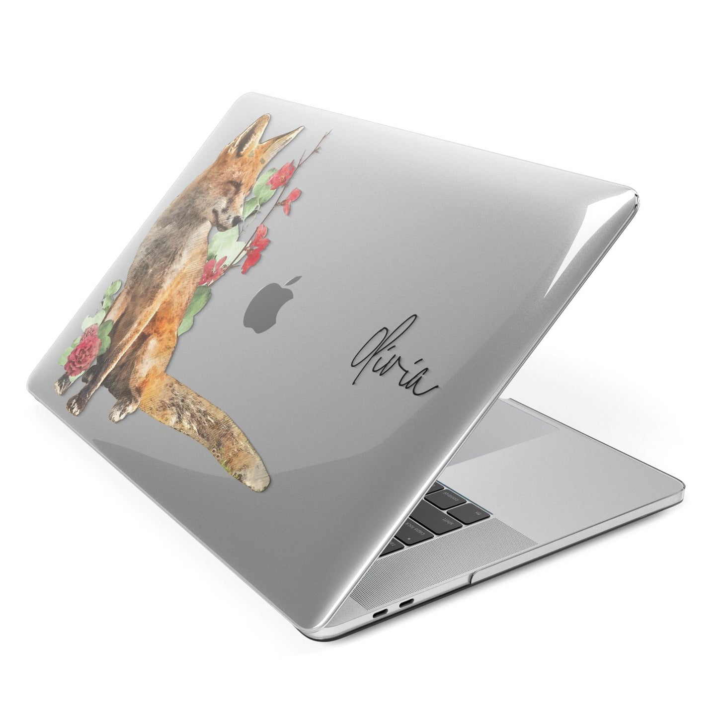 Personalised Fox Name Apple MacBook Case Side View