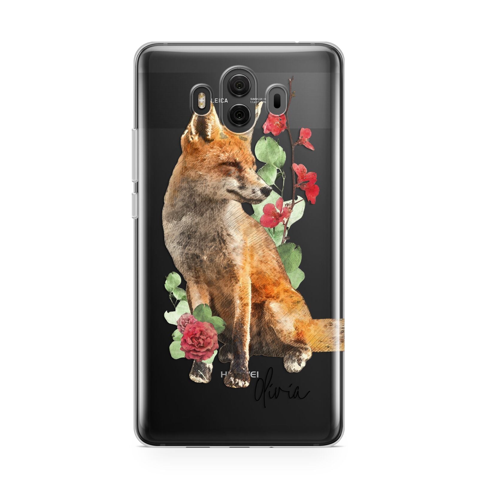 Personalised Fox Name Huawei Mate 10 Protective Phone Case