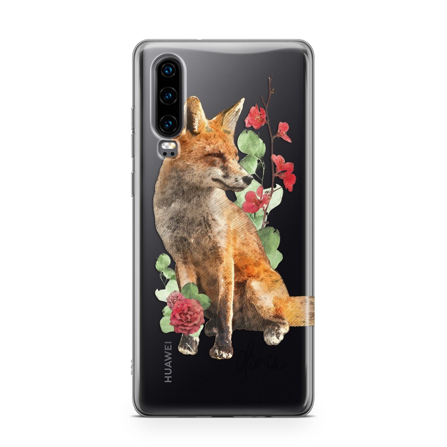 Personalised Fox Name Huawei P30 Phone Case