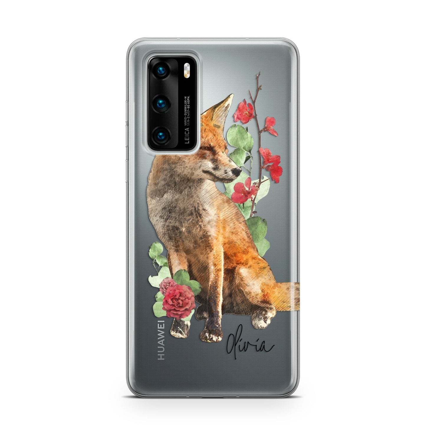 Personalised Fox Name Huawei P40 Phone Case