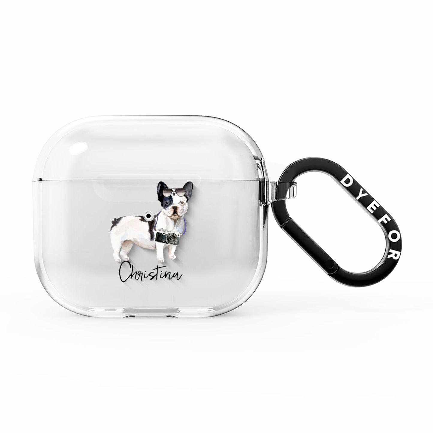 Personalised French Bulldog AirPods Clear Case 3rd Gen