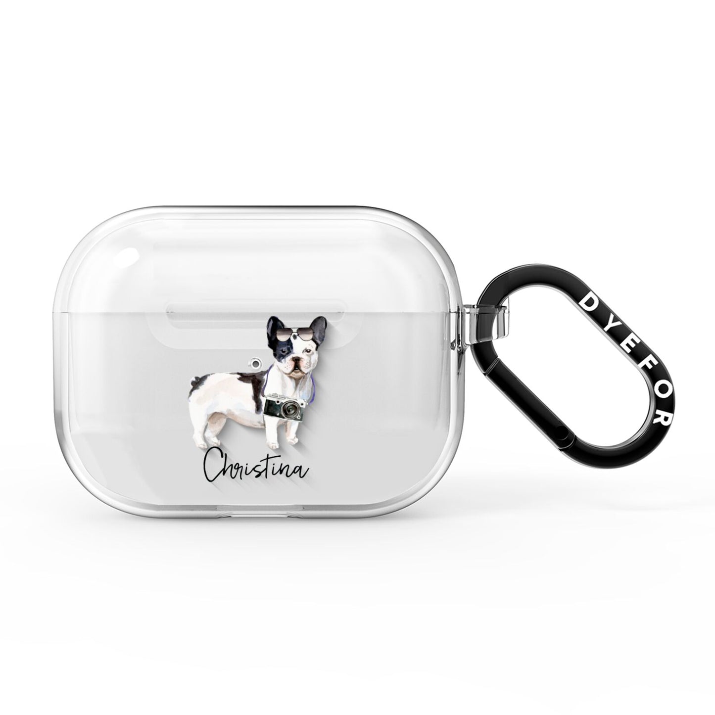 Personalised French Bulldog AirPods Pro Clear Case