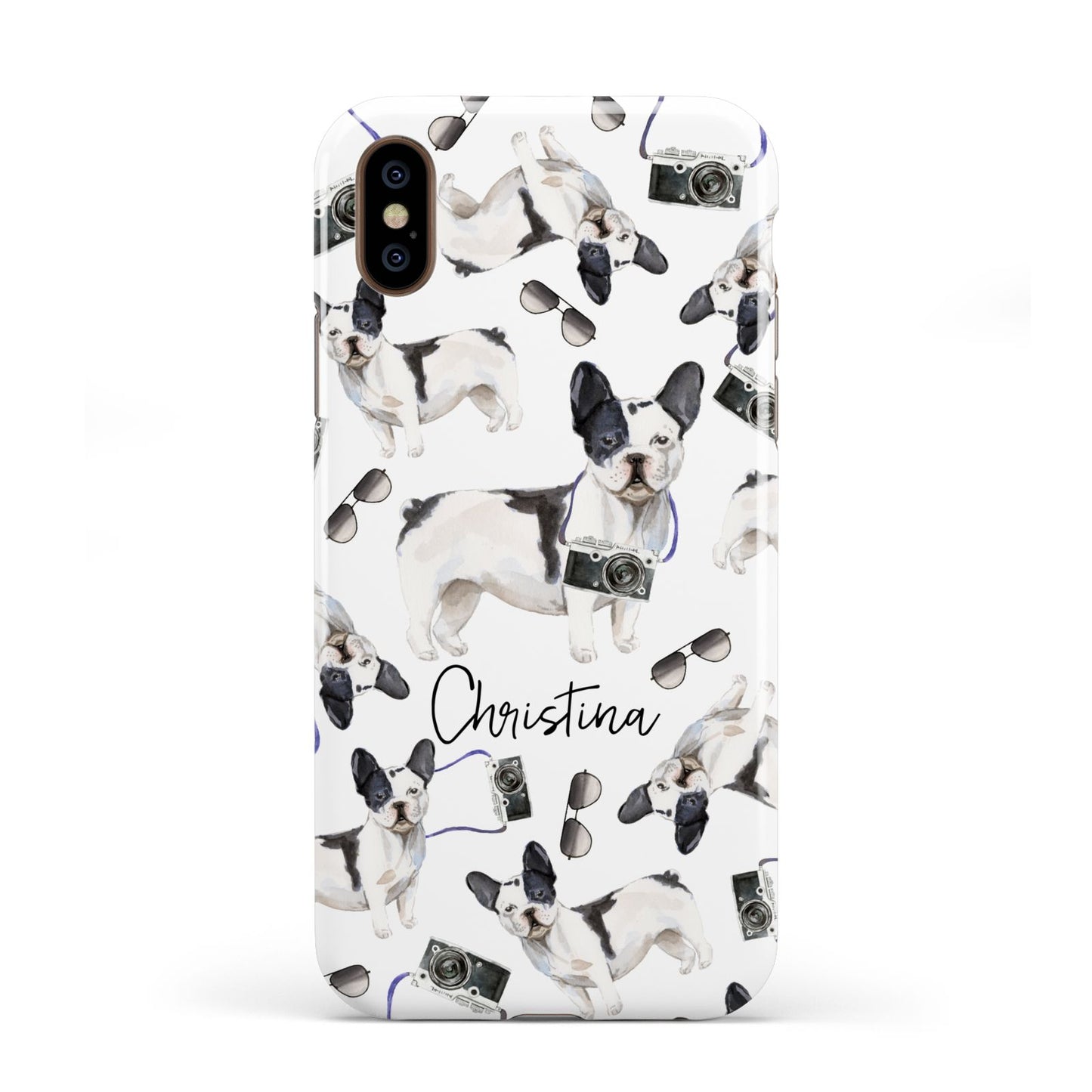Personalised French Bulldog Apple iPhone XS 3D Tough