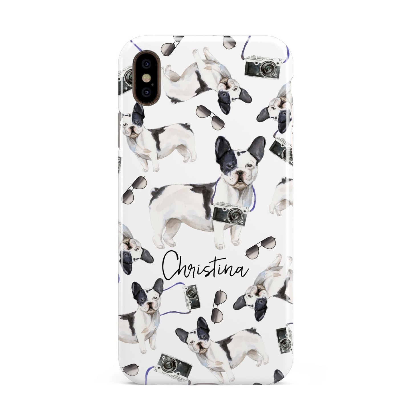 Personalised French Bulldog Apple iPhone Xs Max 3D Tough Case
