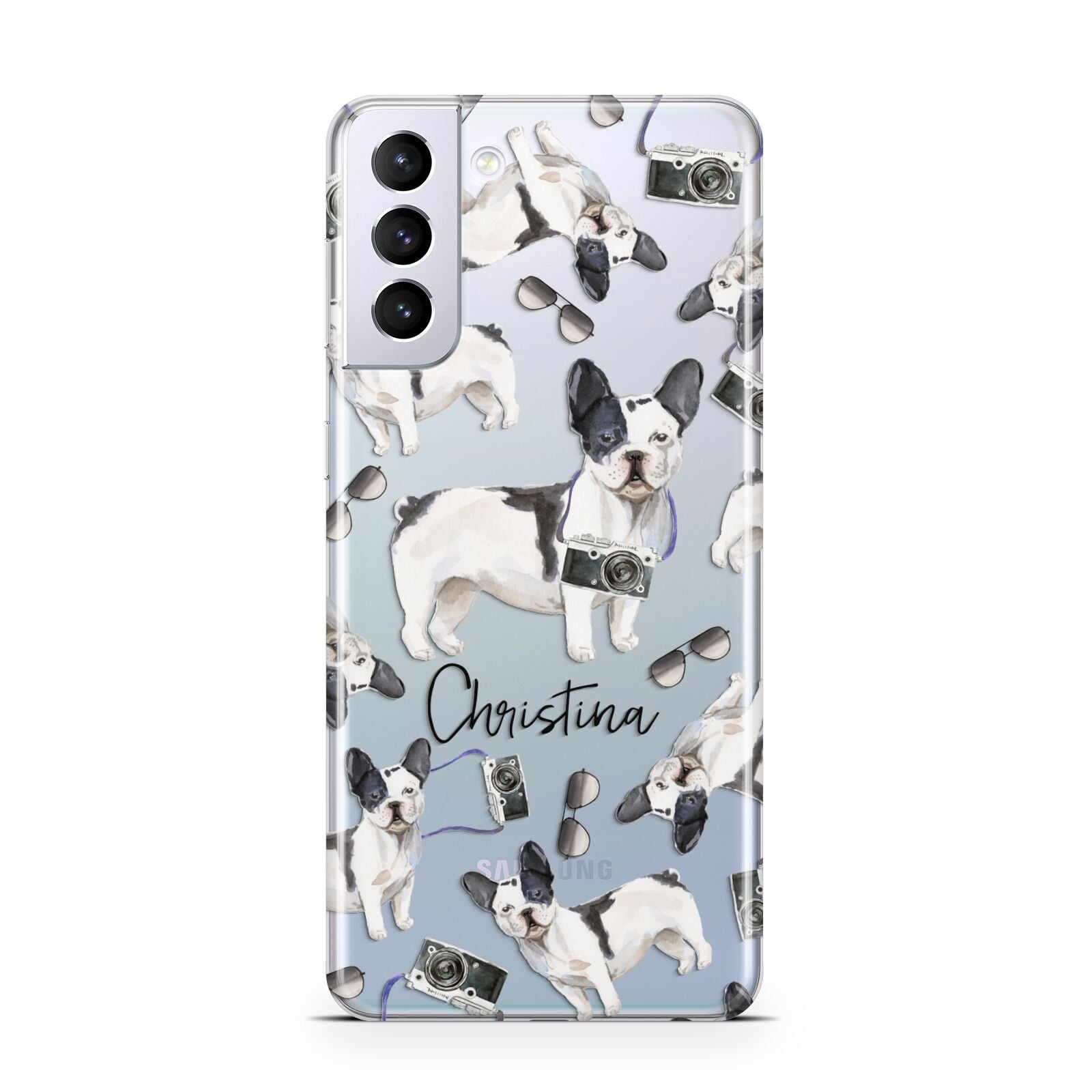 Personalised French Bulldog Samsung S21 Plus Case