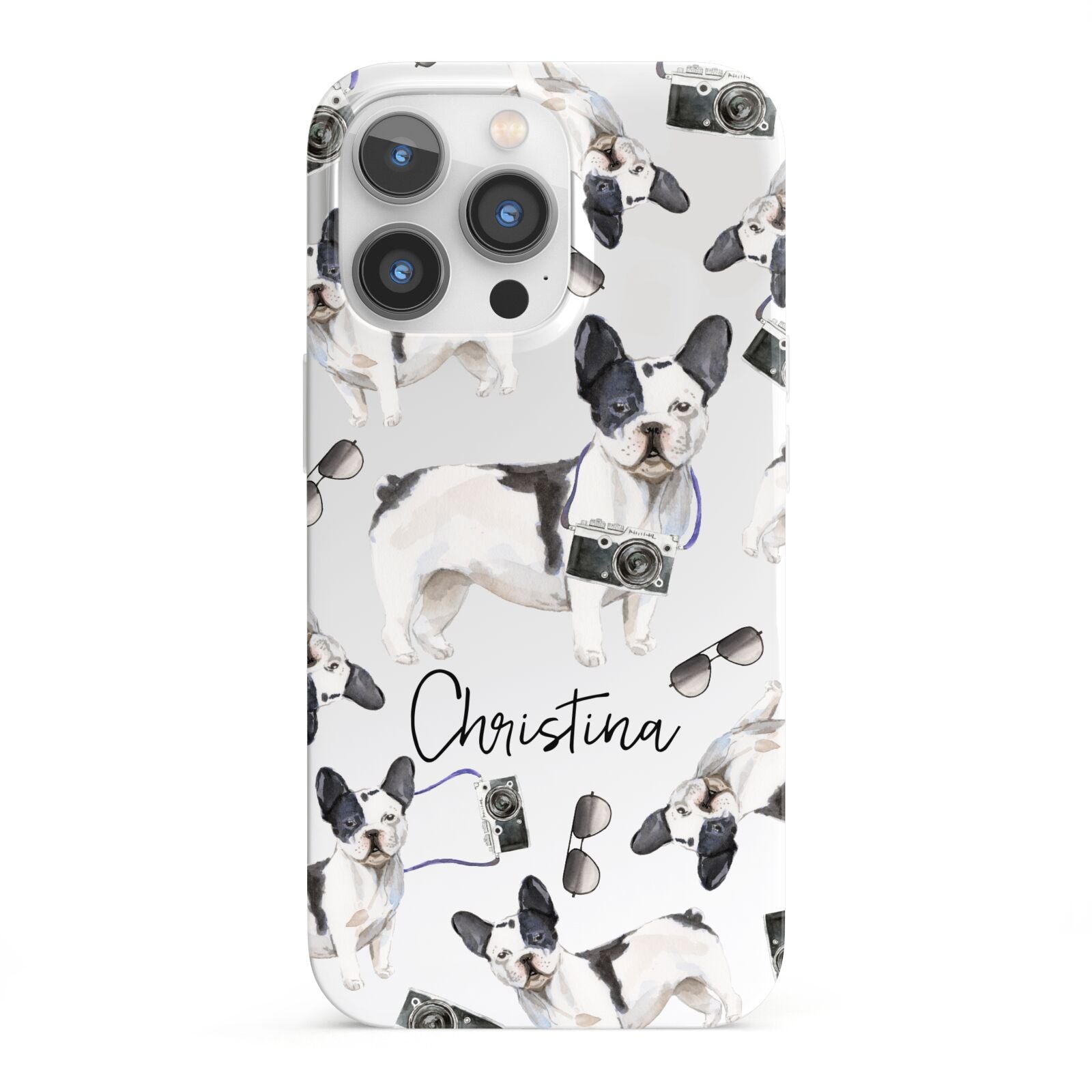 Personalised French Bulldog iPhone 13 Pro Full Wrap 3D Snap Case
