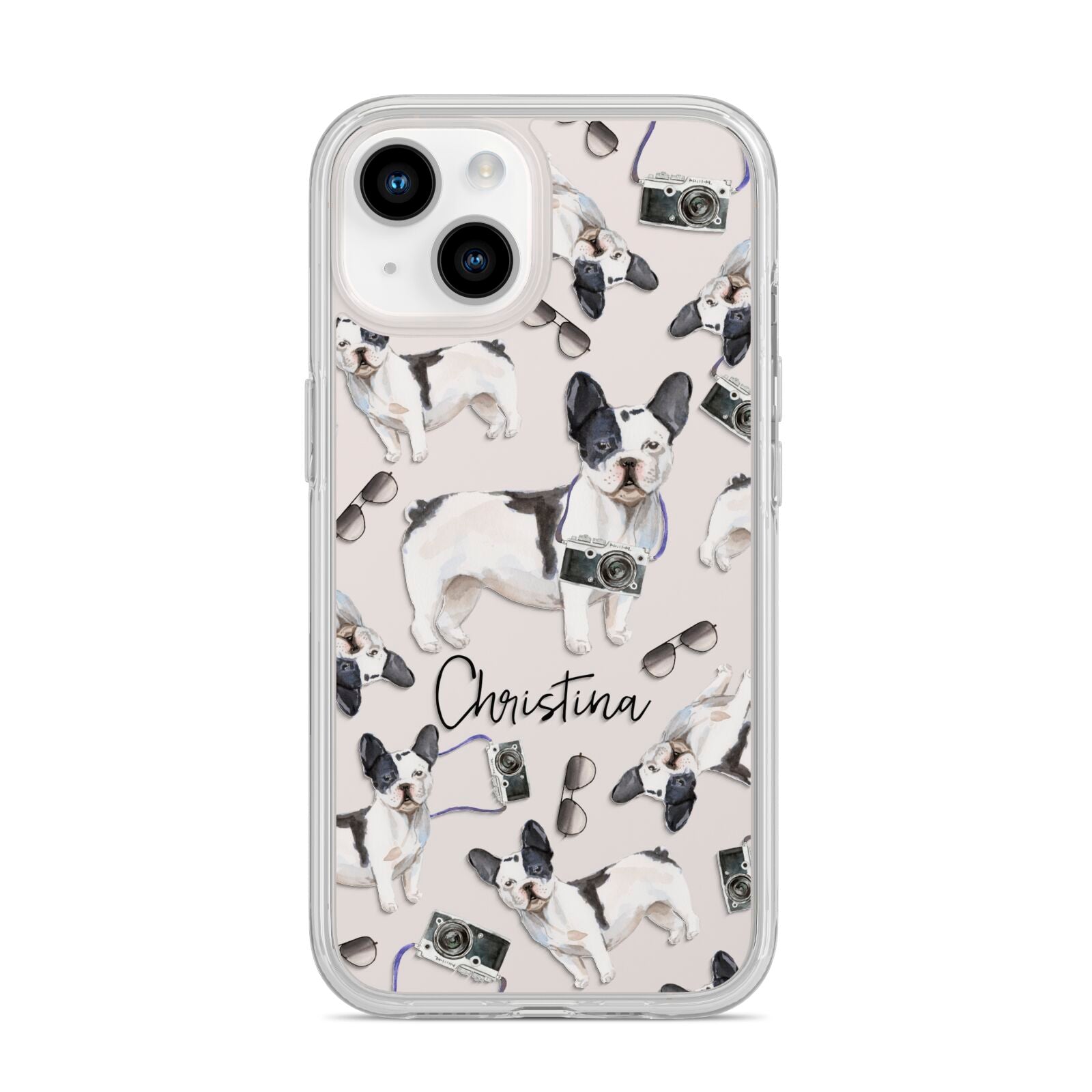 Personalised French Bulldog iPhone 14 Clear Tough Case Starlight