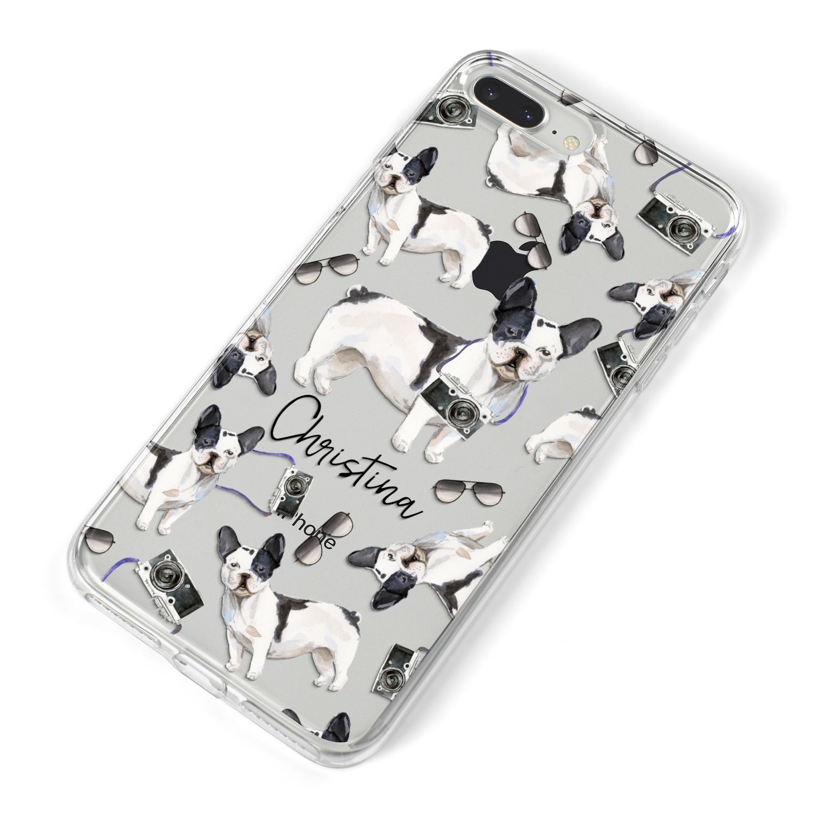 Personalised French Bulldog iPhone 8 Plus Bumper Case on Silver iPhone Alternative Image