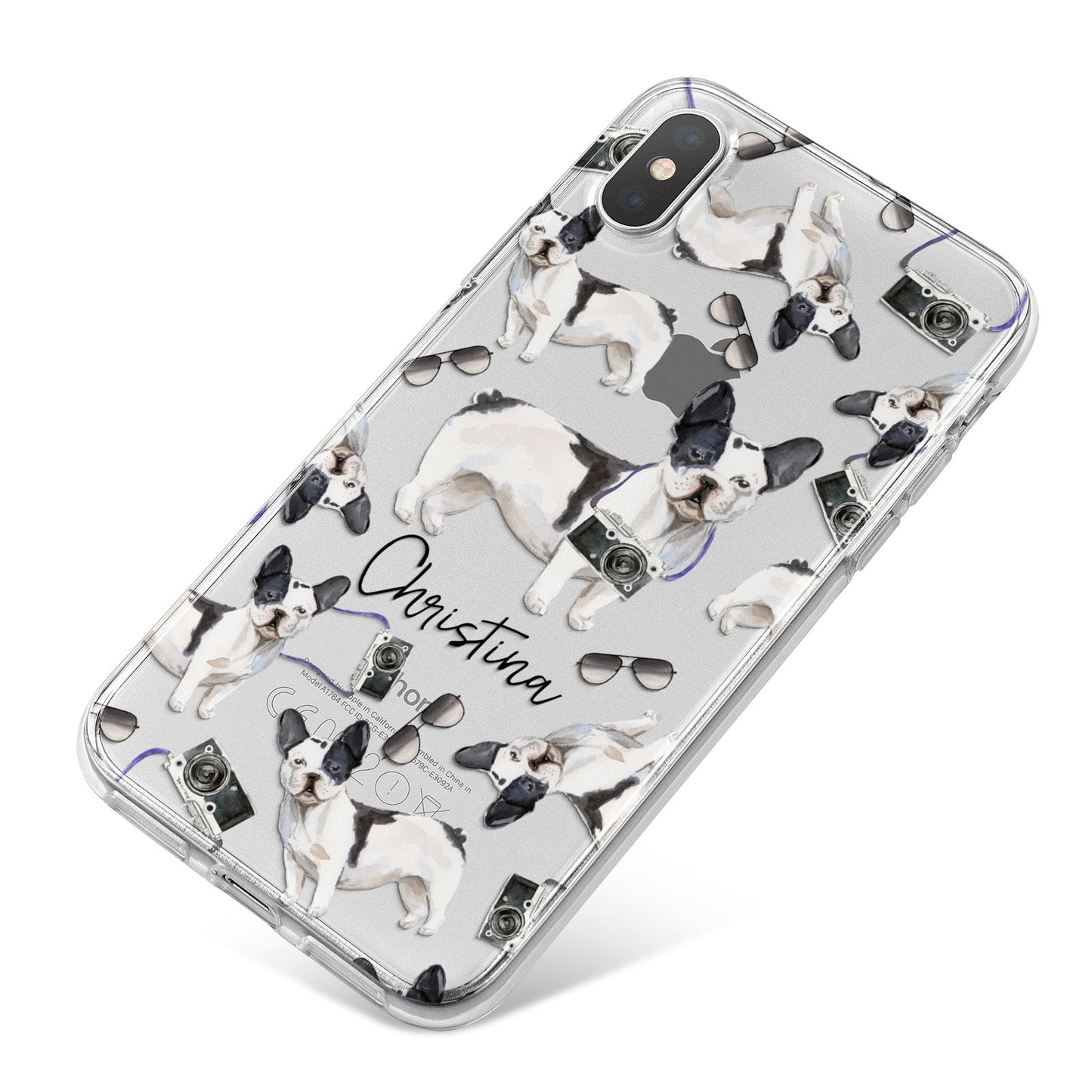 Personalised French Bulldog iPhone X Bumper Case on Silver iPhone