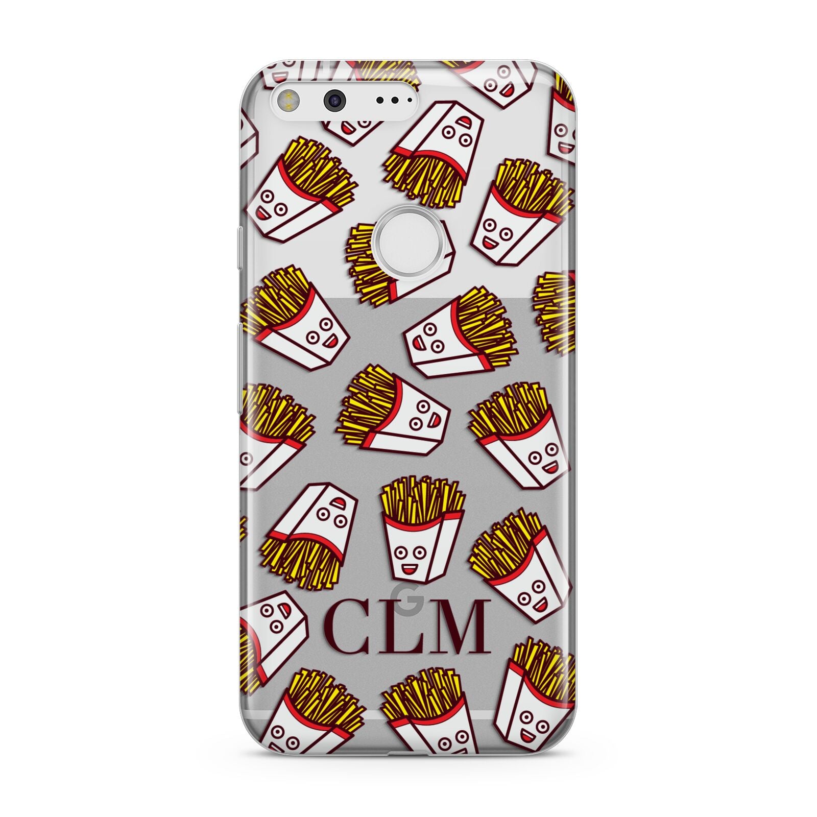 Personalised Fries Initials Clear Google Pixel Case