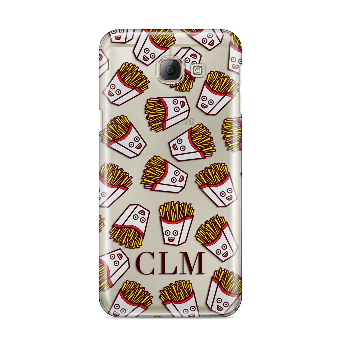 Personalised Fries Initials Clear Samsung Galaxy A8 2016 Case