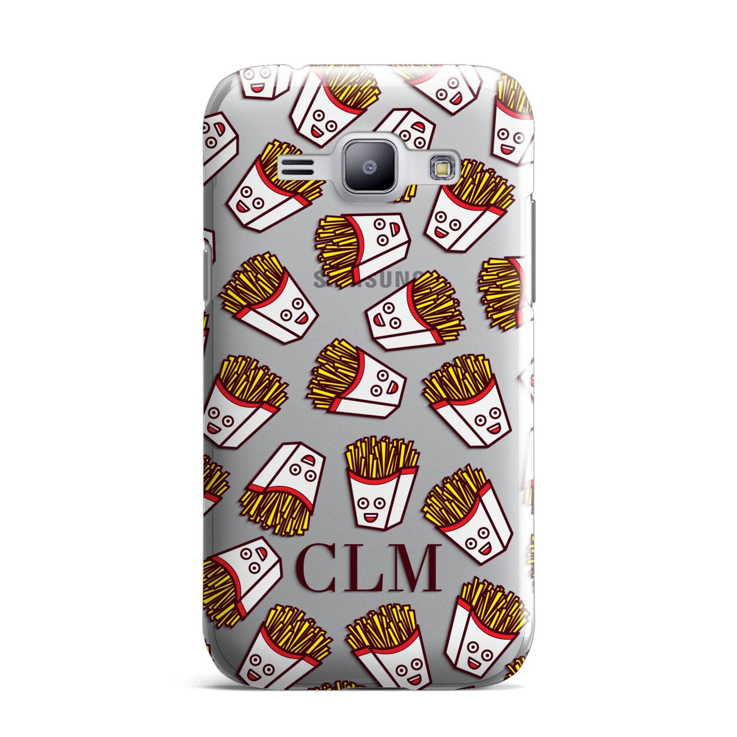 Personalised Fries Initials Clear Samsung Galaxy J1 2015 Case