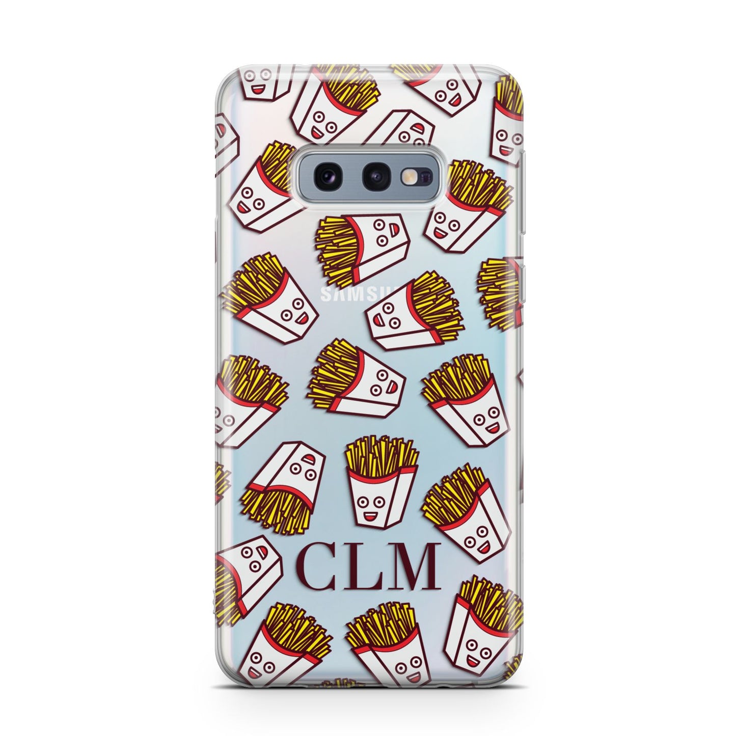 Personalised Fries Initials Clear Samsung Galaxy S10E Case