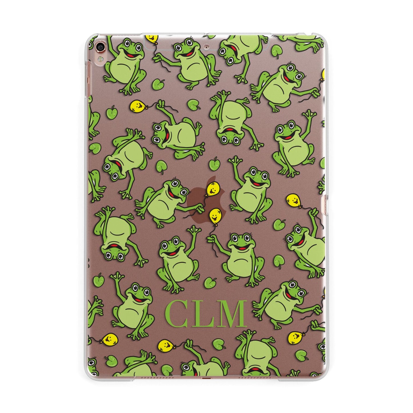 Personalised Frog Initials Apple iPad Rose Gold Case