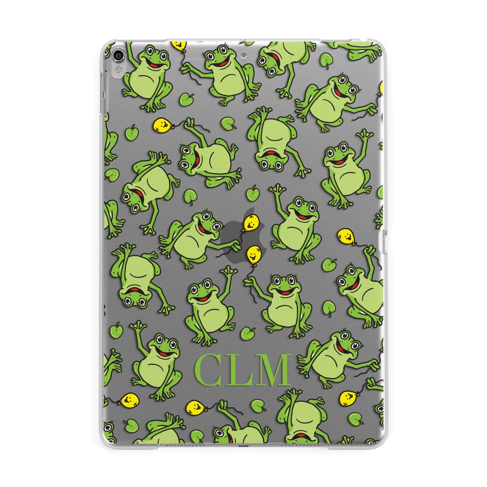 Personalised Frog Initials Apple iPad Silver Case