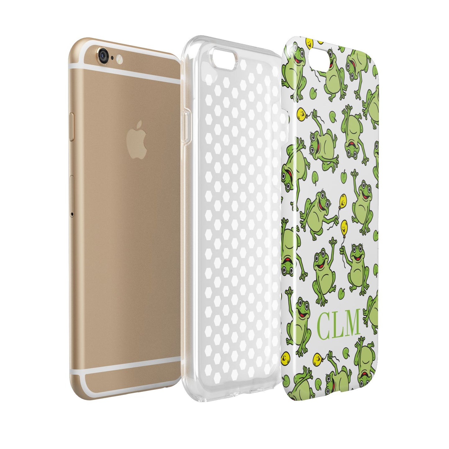 Personalised Frog Initials Apple iPhone 6 3D Tough Case Expanded view