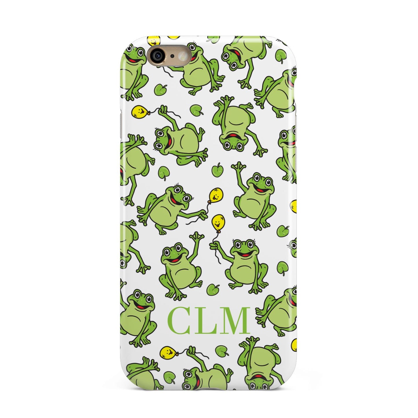 Personalised Frog Initials Apple iPhone 6 3D Tough Case