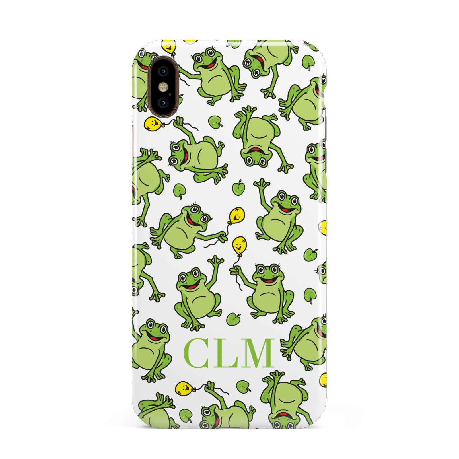 Personalised Frog Initials Apple iPhone Xs Max 3D Tough Case