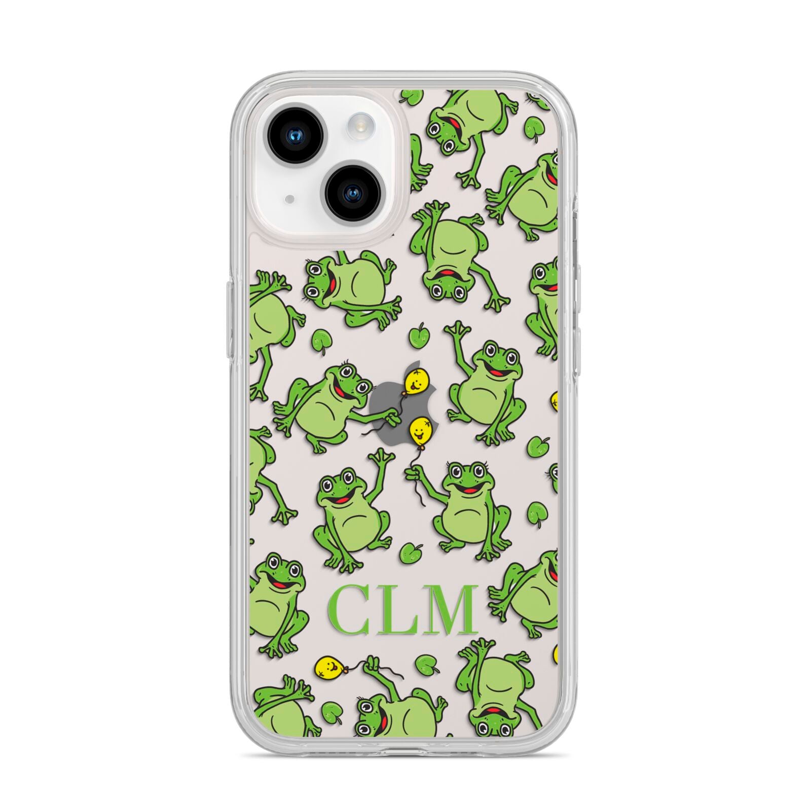 Personalised Frog Initials iPhone 14 Clear Tough Case Starlight