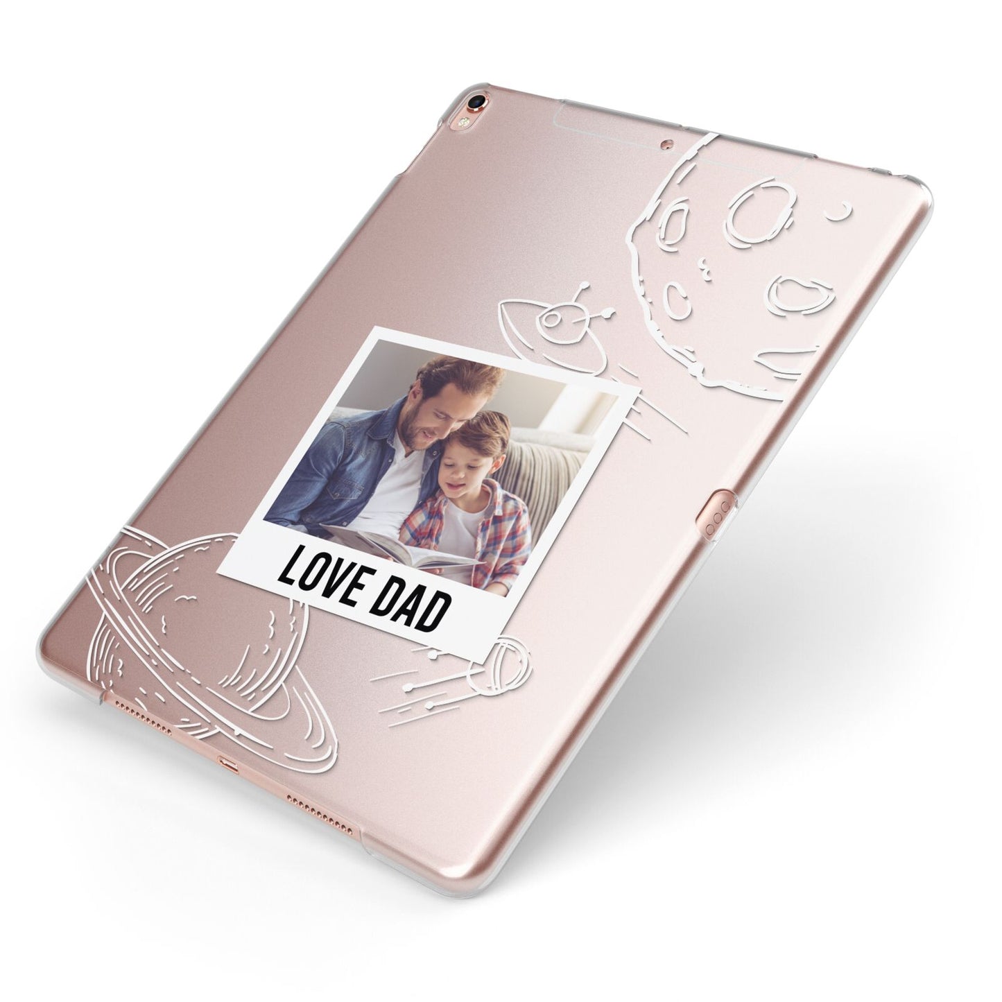 Personalised From Dad Photo Apple iPad Case on Rose Gold iPad Side View