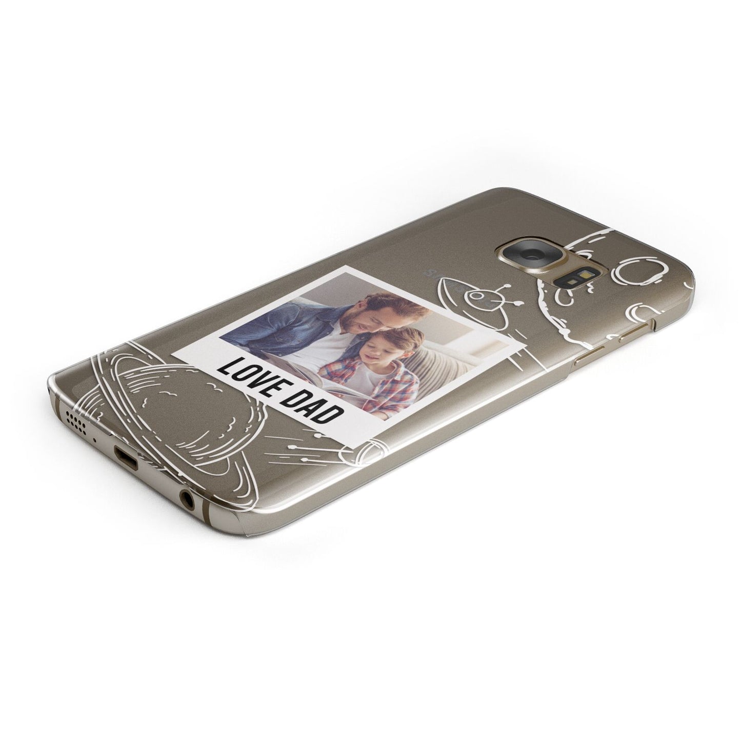 Personalised From Dad Photo Protective Samsung Galaxy Case Angled Image