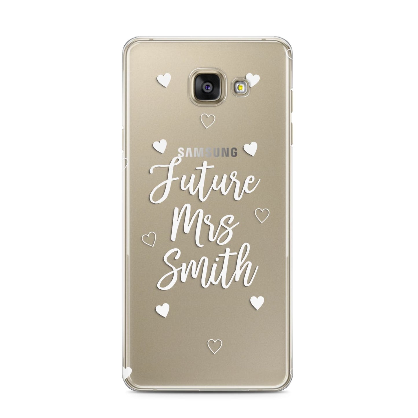 Personalised Future Mrs Samsung Galaxy A3 2016 Case on gold phone