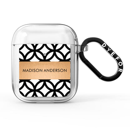 Personalised Geometric Name Or Initials Custom AirPods Clear Case