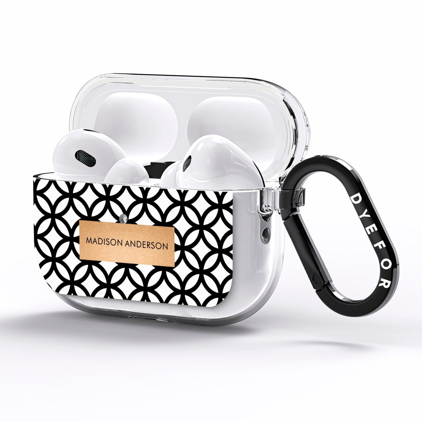 Personalised Geometric Name Or Initials Custom AirPods Pro Clear Case Side Image