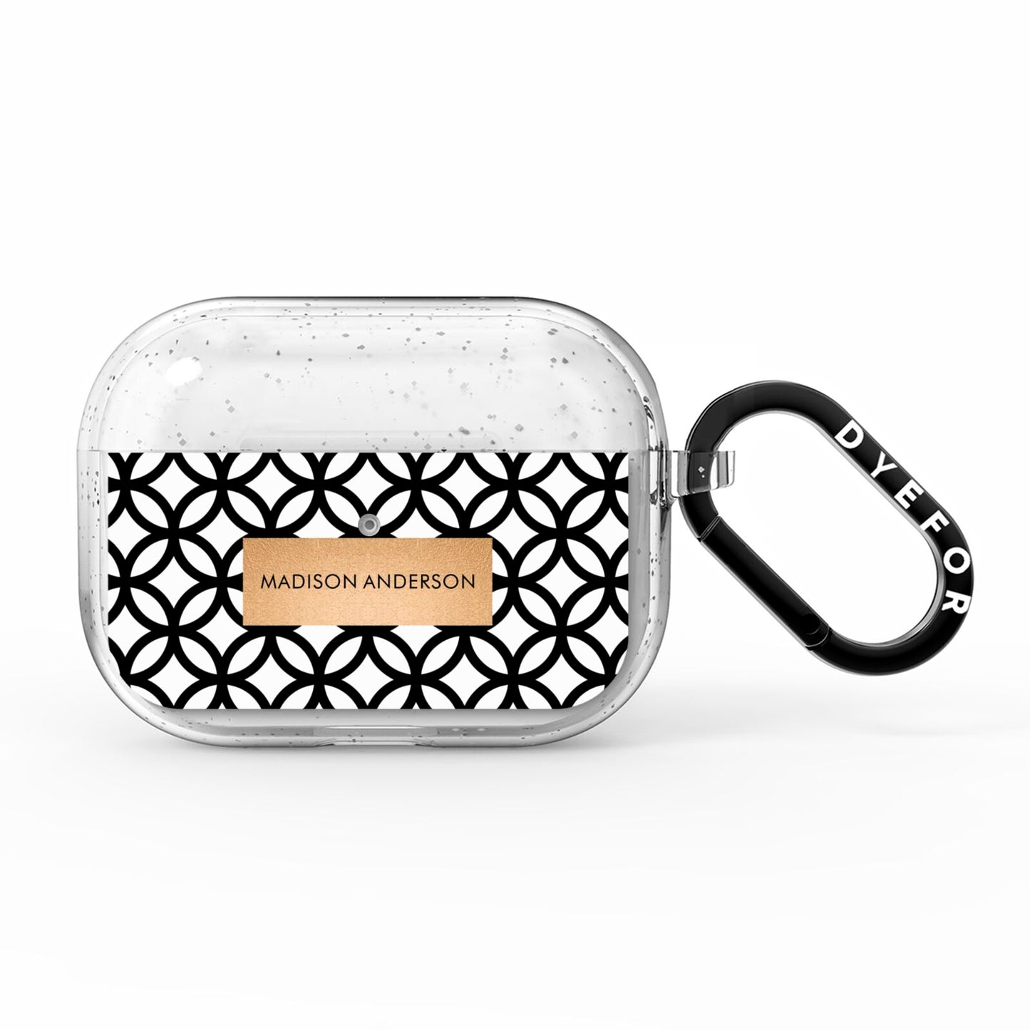 Personalised Geometric Name Or Initials Custom AirPods Pro Glitter Case